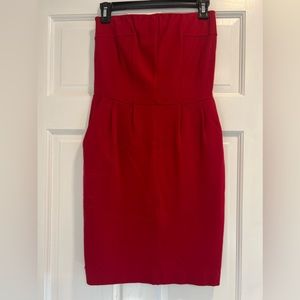 Red Express Strapless Dress